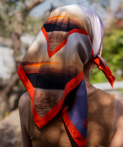 Silk Scarf / Sunset pattern